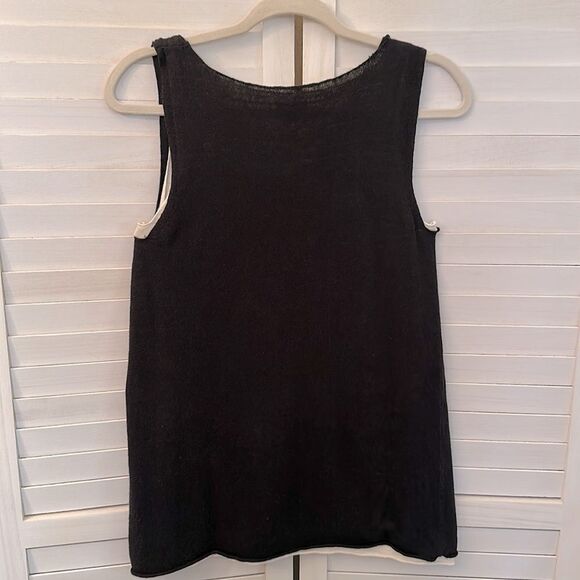 J. Jill Tank Sweater Small Linen Blend Lightweight Black * - Picture 7 of 11